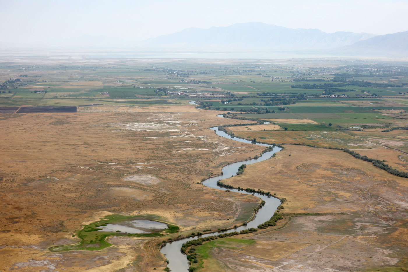 The Bear River is pictured on Thursday, Aug. 4, 2022. The Bear River typically feeds the Great Salt Lake, but currently doesn’t reach the lake due to low water levels. Kristin Murphy, Deseret News